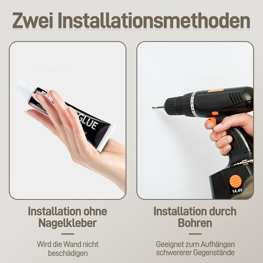 Suport prosoape triplu 180°, fara gaurire, negru