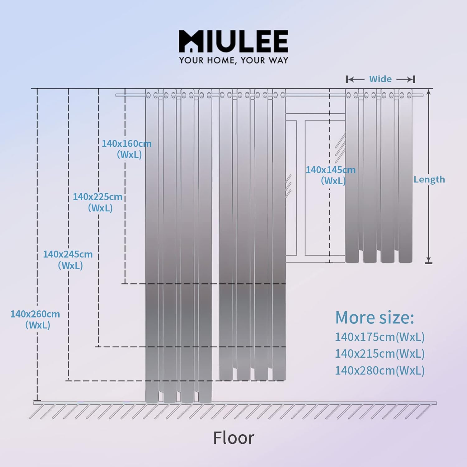 Perdele MIULEE cu bandă cu volane, set de 2 perdele voal transparent, roz, 140 x 260cm