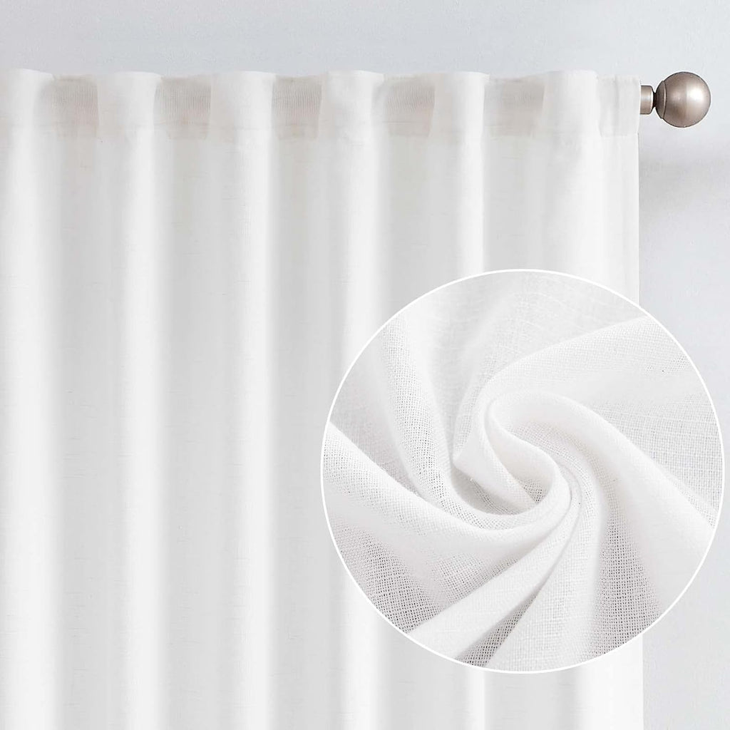 Perdele Vangao semitransparente, alb, in, 140 x 175cm