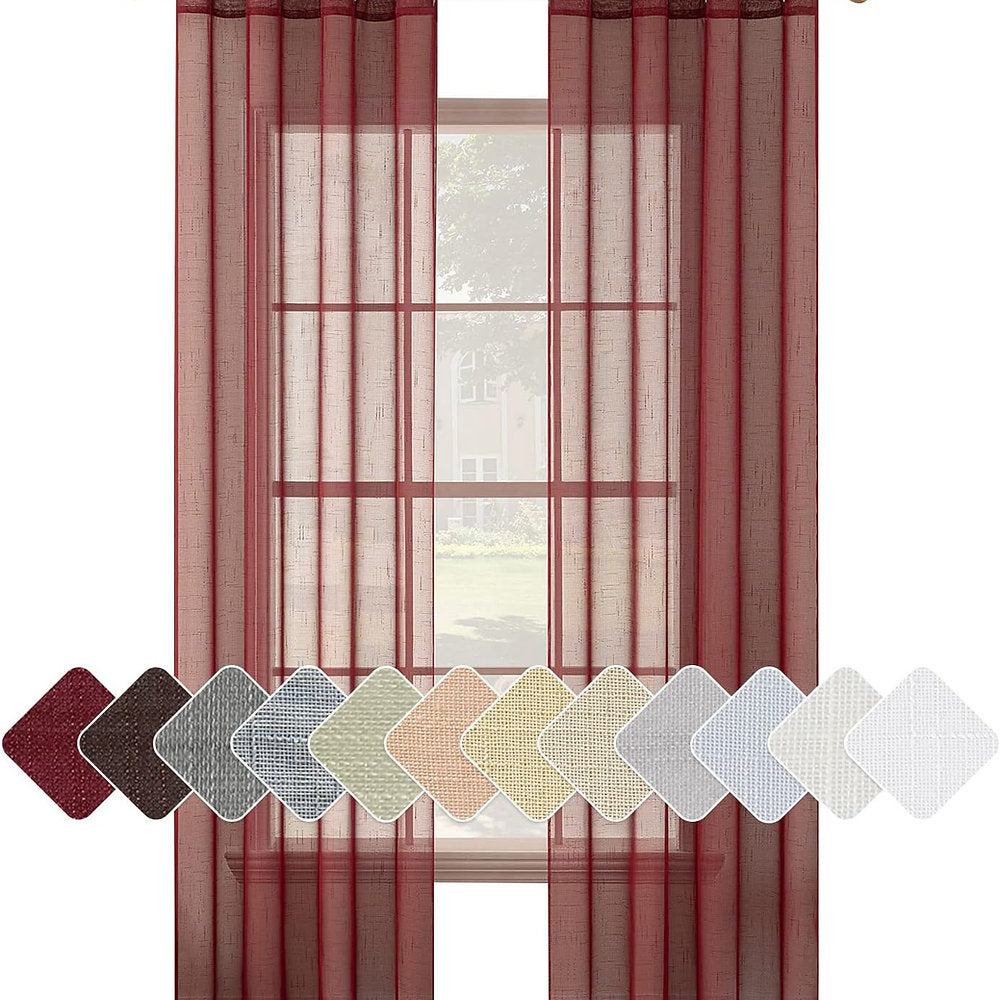 MIULEE Set de 2 perdele din voal Perdele Translucide, 140 x 215cm