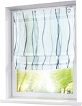 Perdea tip jaluzea, stil roman, transparent cu model, 100x140cm