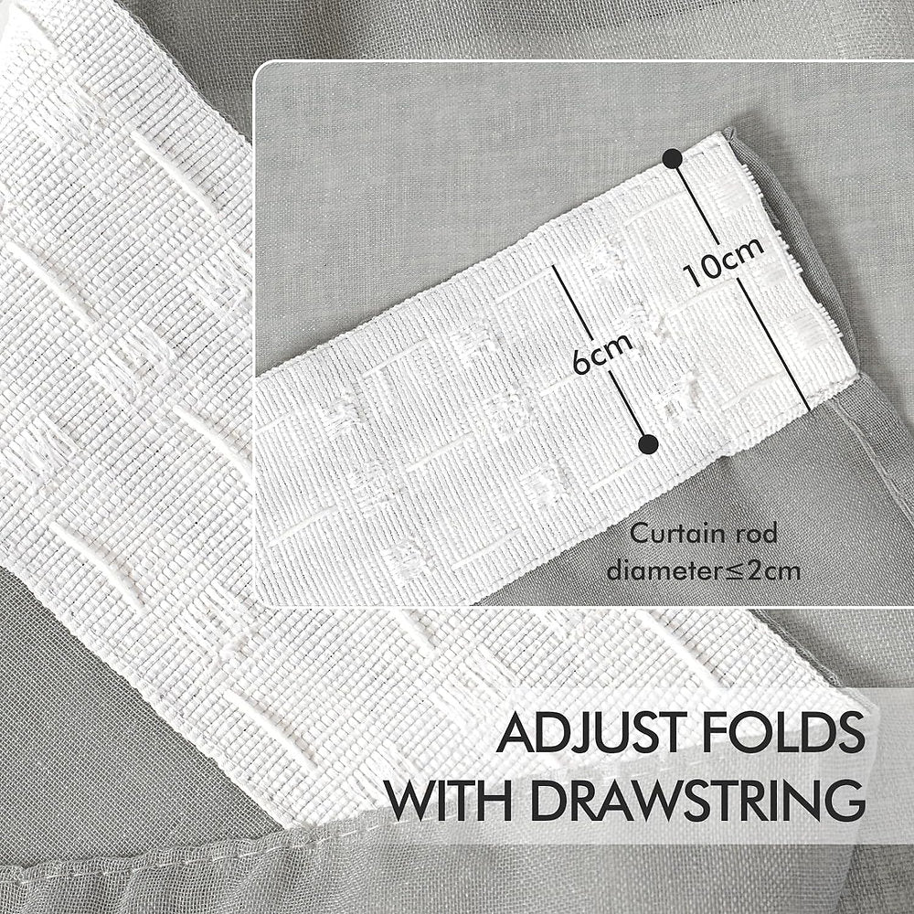 MIULEE Perdele cu bandă voal, doua optiuni de fixare, set 2 , 140 x 260cm