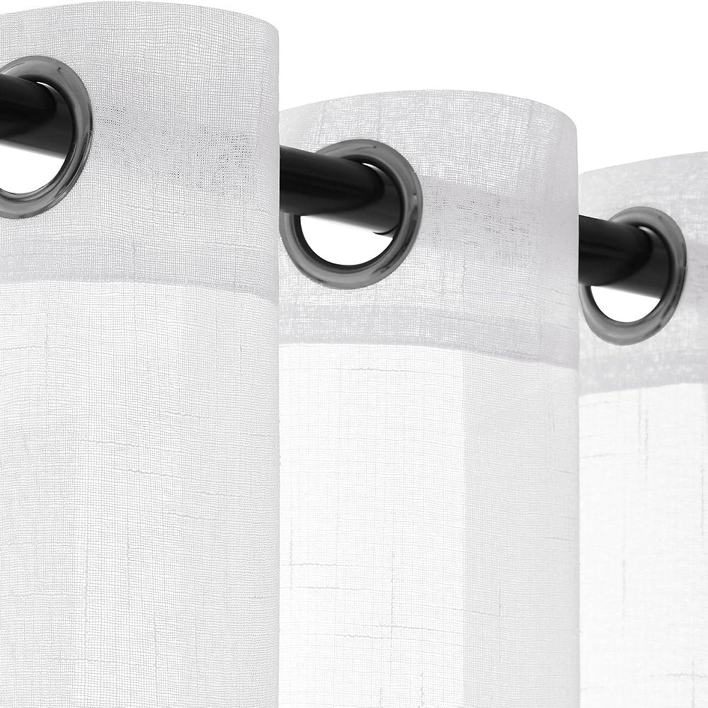 Perdele voal, Deconovo , 240 x 140 cm, alb, set 2