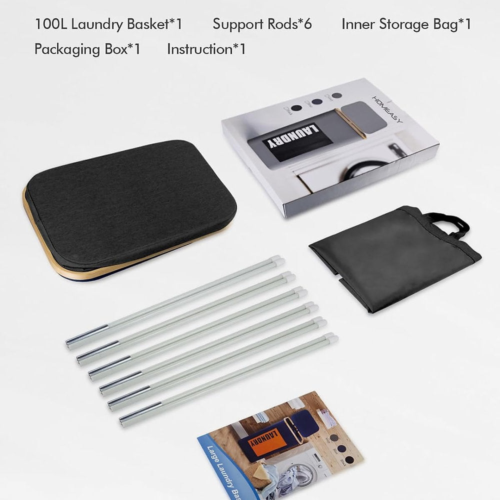 Cos de rufe pliabil cu geanta interioara 32x42x75cm, 100 litri