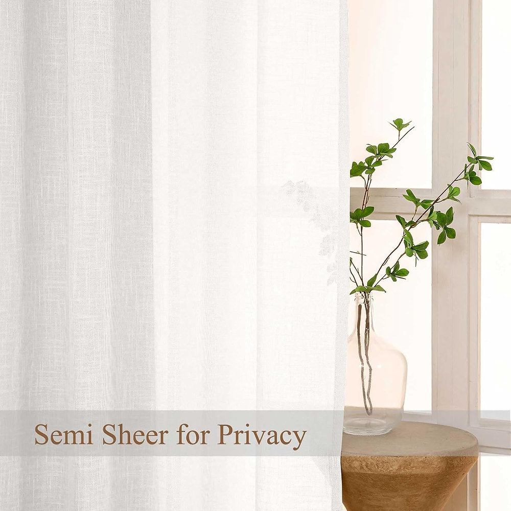 Perdele LZE Home decorative cu ochiuri semitransparentă, 175 x 140cm, alb