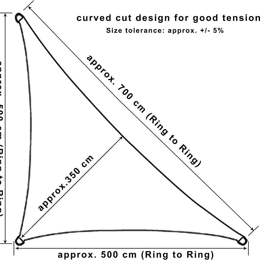 Copertina, protectie solara Woltu, Prelata Premium 5x5x7m, impermeabil, Antracit