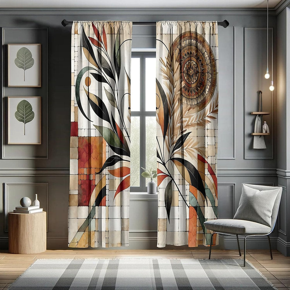 Draperii decorative orientale, Abakuhaus, 75x175cm, set de 2