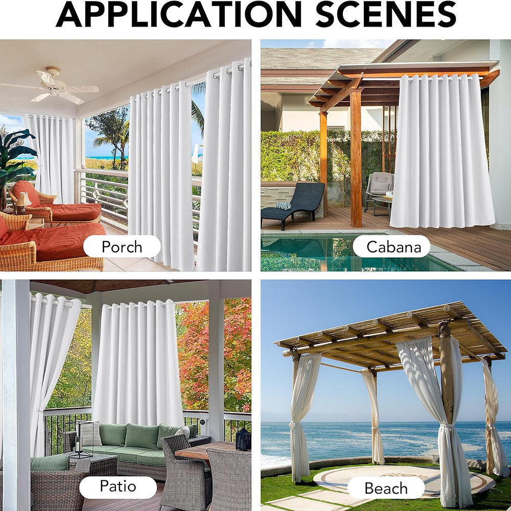 Draperii de exterior Deconovo rezistente la intemperii, 245 x 132 cm,gri