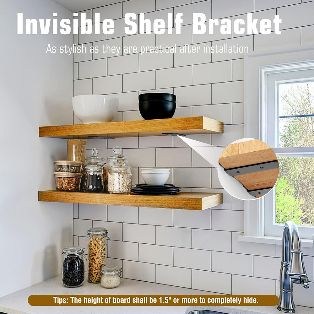 Suport polite, metalice pentru rafturi 20x4cm, set de 2