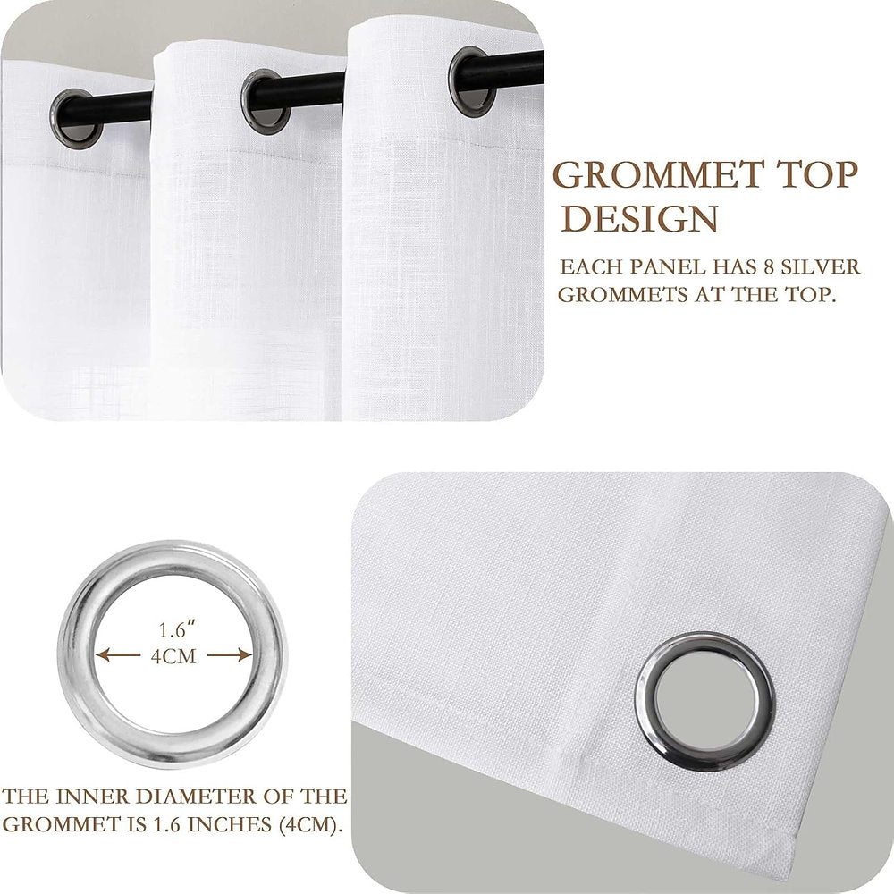 Perdele LZE Home cu ochiuri semitransparentă, 145 x 140cm, alb