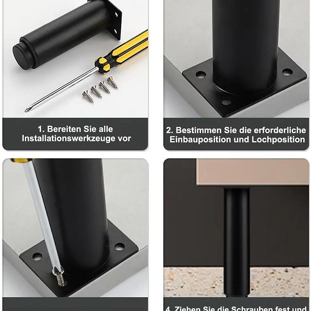 Picioare mobilier Rhuafet, set 4 buc., metalice, reglabile pe înălțime 12-22 cm,