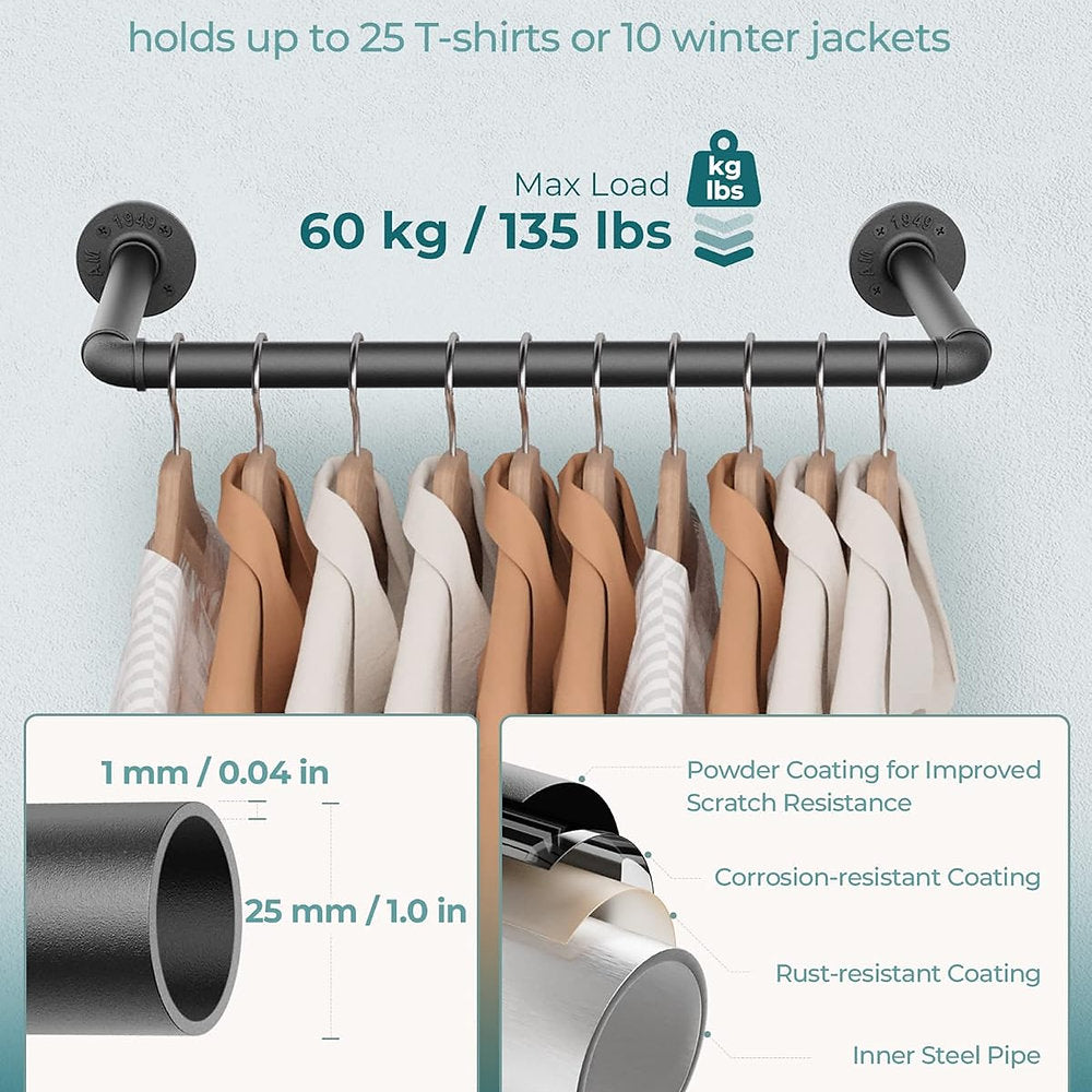 Bare suport imbracaminte, Oropy, retro, 49cm, set de 2, 60kg