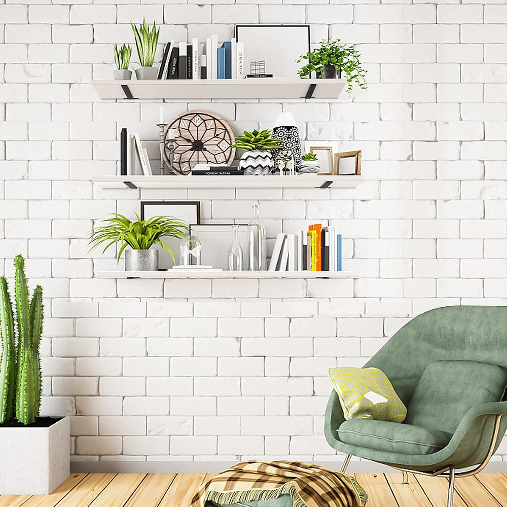 Suport polite, metalice pentru rafturi 35x3cm, set de 2