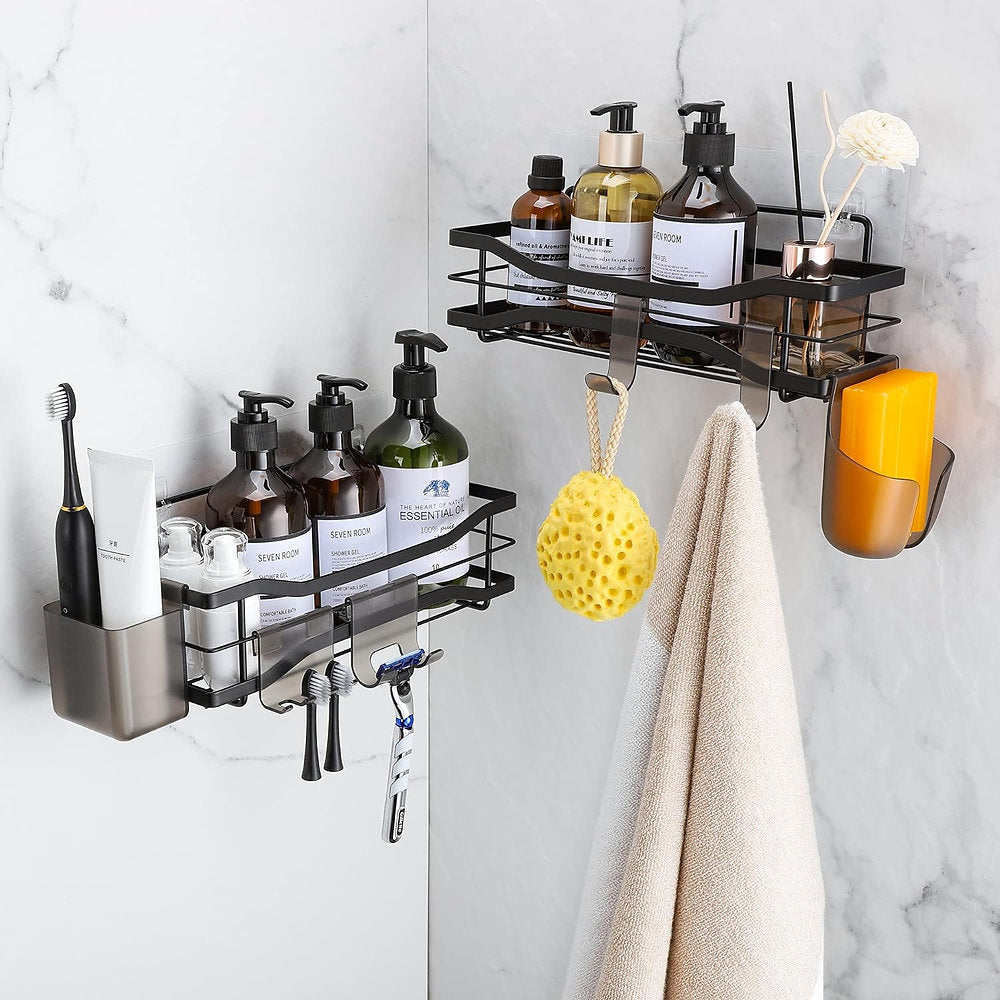 Set de 2 rafturi cu 6 accesorii, 29x9cm