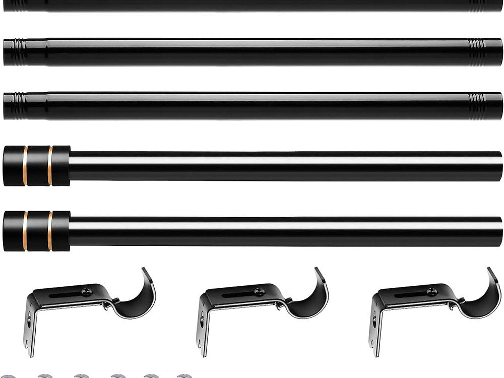 Galerie, INFLATION, bara perdea, draperie extensibila, 78-229cm, negru