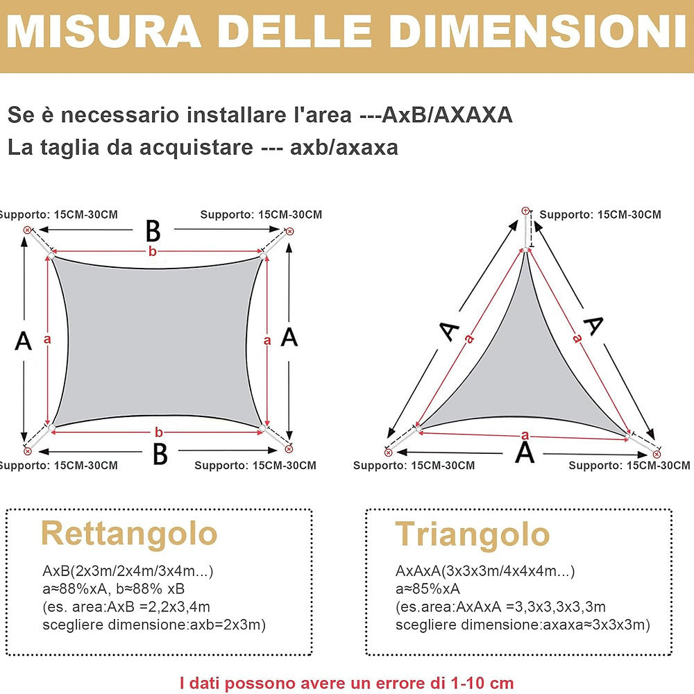 Copertina Axt Shade, prelata, protectie solara Premium 5x6 m, nisip