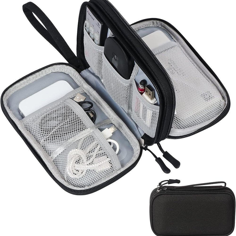 Organizator accesorii electronice, Skycase, impermeabil, 2 compartimente, negru