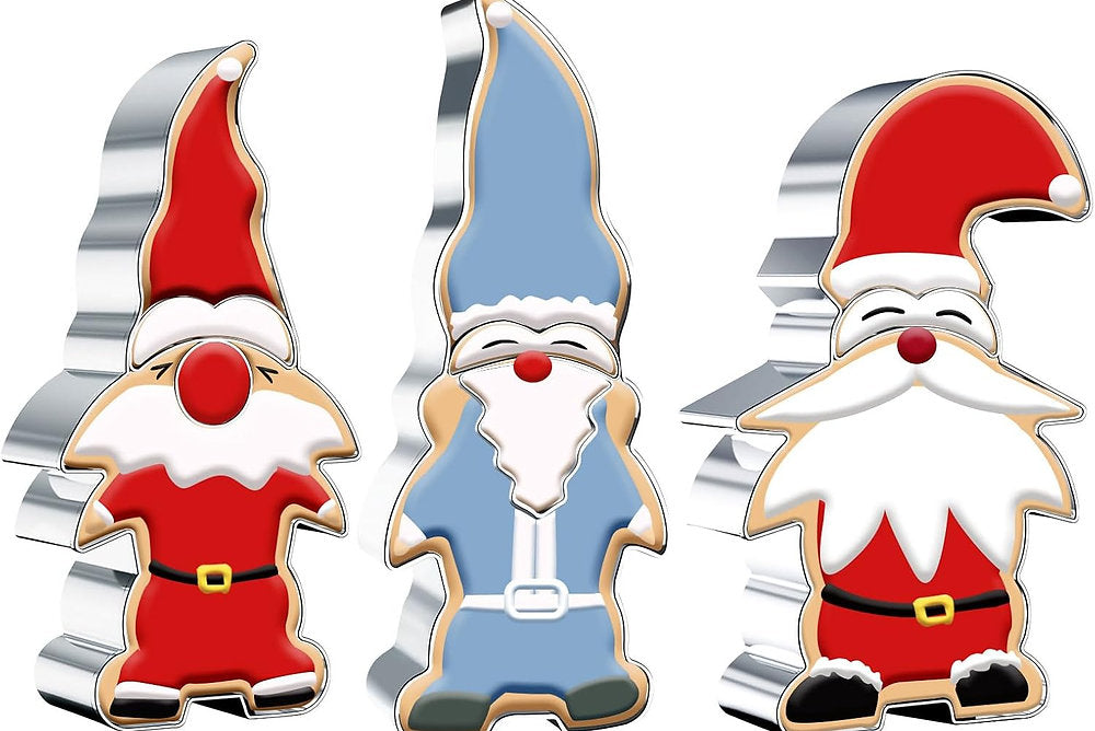 Set de 3 forme pentru prăjituri de Craciun, din oțel inoxidabil.