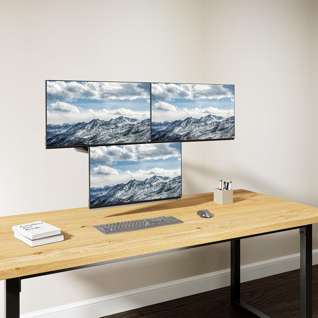 Suport monitor pentru 3 monitoare sau TV, Wali arc cu gaz, 17" - 27"