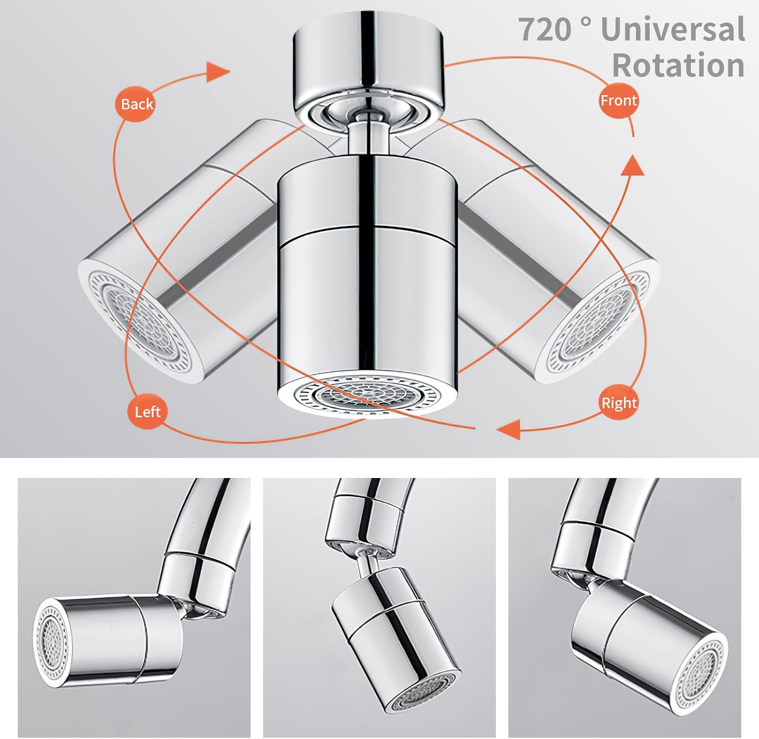 Atasament robinet, Generisch, extensie reglabila 360°, doua moduri