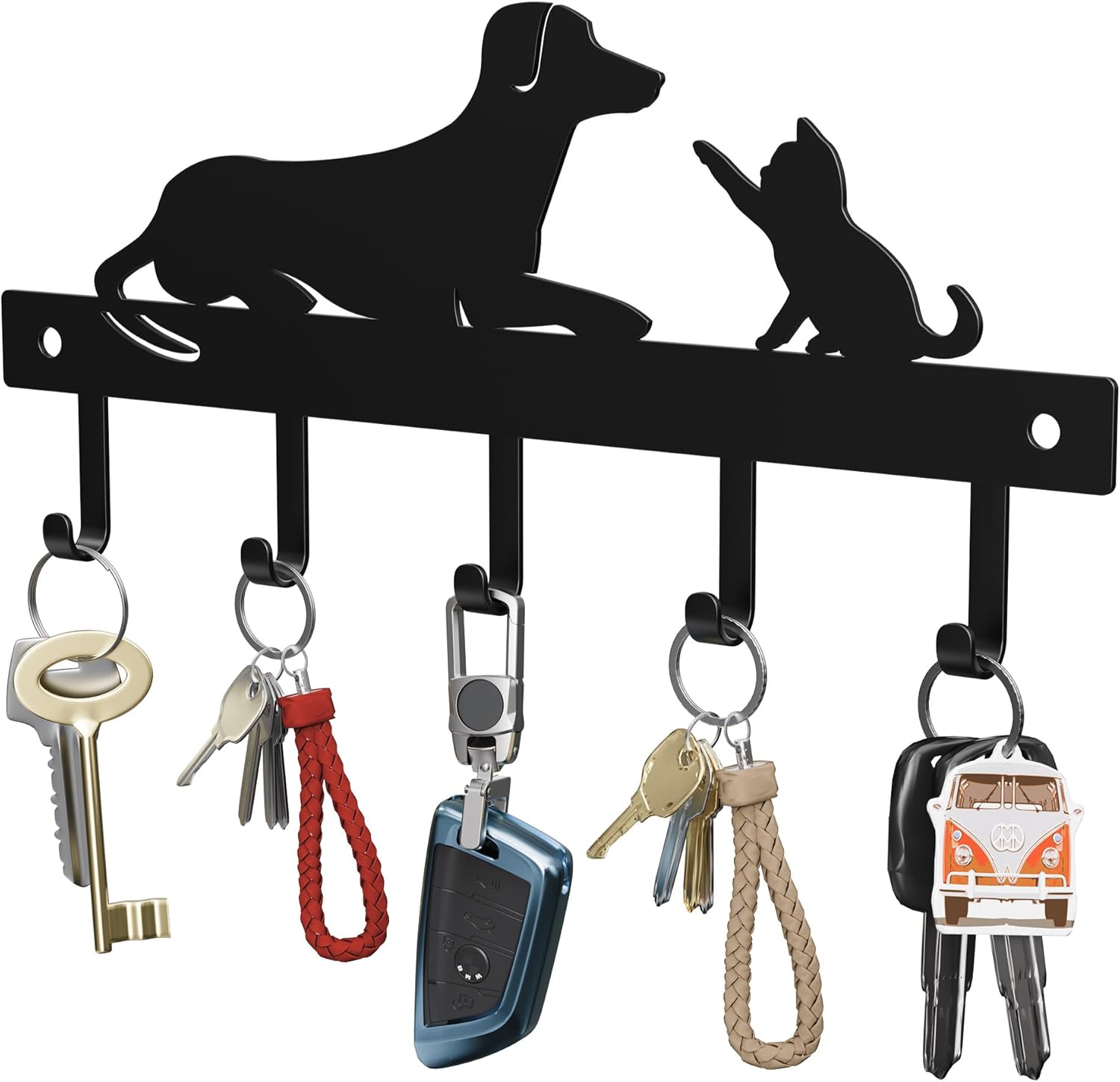 Cuier OriwarE, carlige agtatoatre chei, negru, 10x25cm