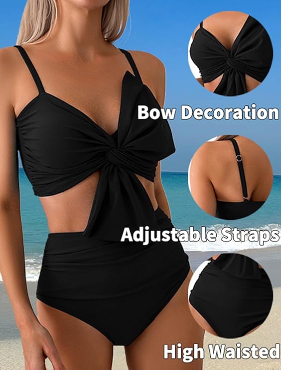 Seturi de bikini pentru femei, talie înaltă, costume de baie cu control al abdomenului, din două piese, model floral, S