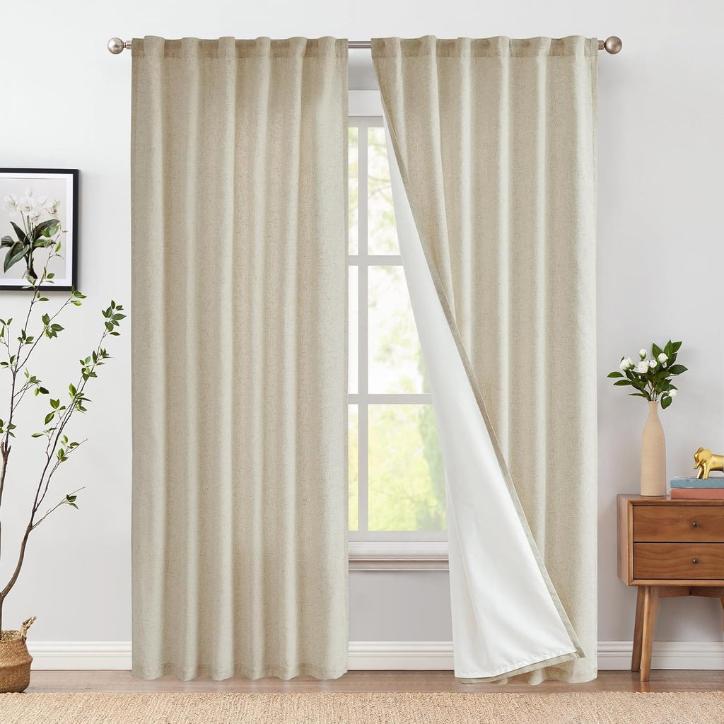 Draperii Vangao, semitransparente, bej, 130 x 175cm