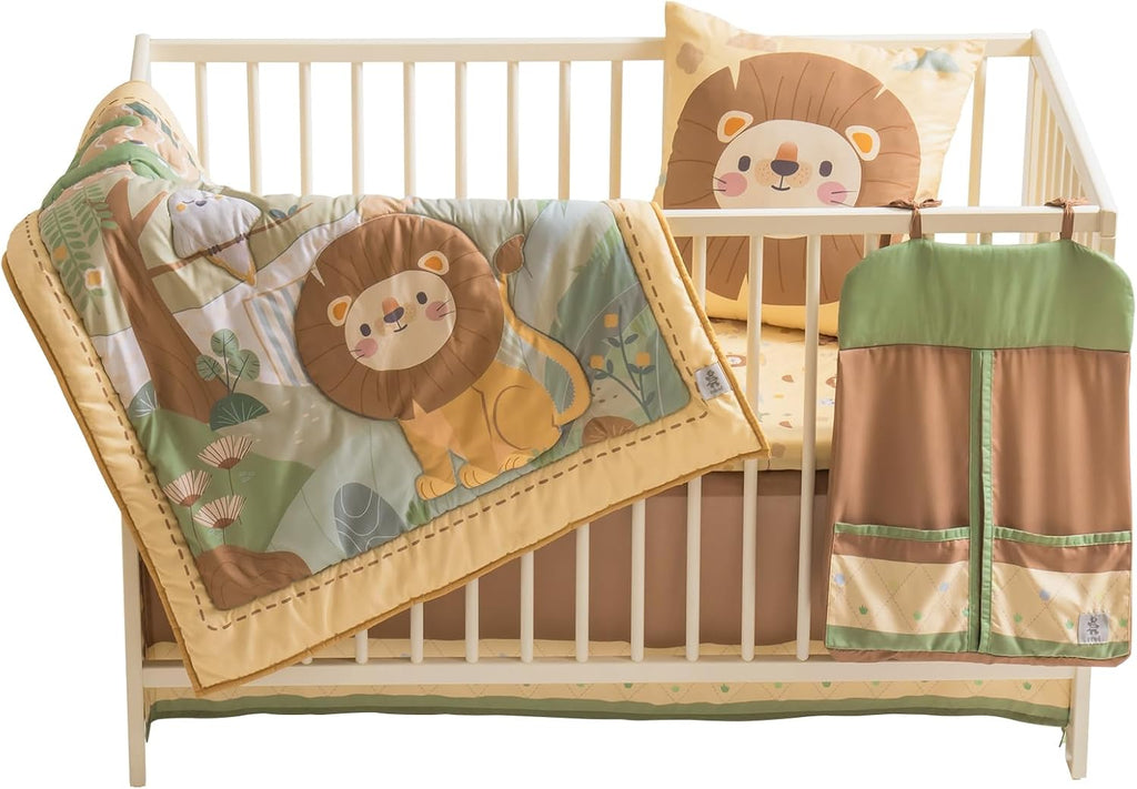 Lenjerie si accesorii pat bebelusi, Robotime, 5 piese, jungla