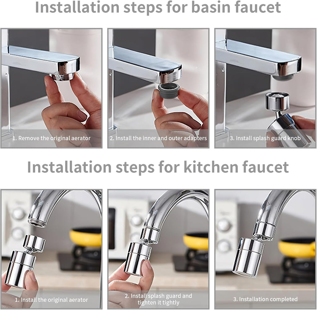 Atasament robinet, Generisch, extensie reglabila 360°, doua moduri