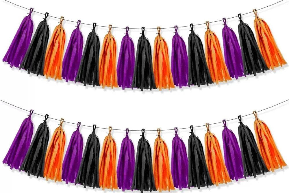 Set de 30 ciucuri de hartie, girlanda, decoratie Halloween, petrecere