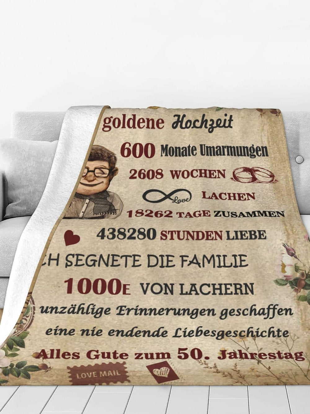 Patura pufoasa, cadou aniversare nunta de aur, 50 ani
