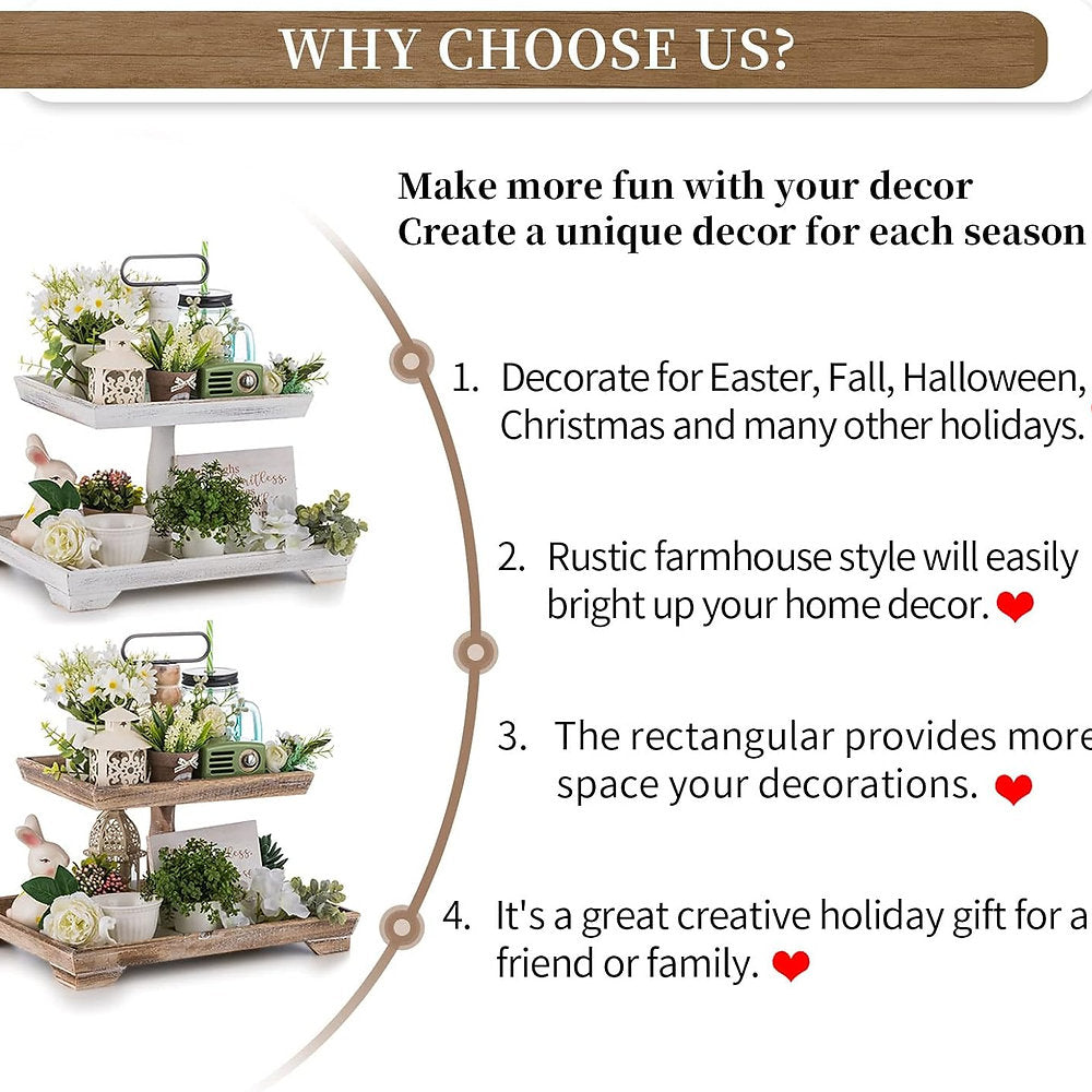 Tava prezentare, doua nivele, lemn, 40x40cm