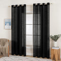 Perdele decorative, Miulee, 140x175cm, negru, set de 2