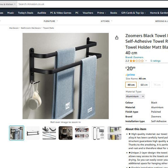 Suport prosop dublu, 40cm