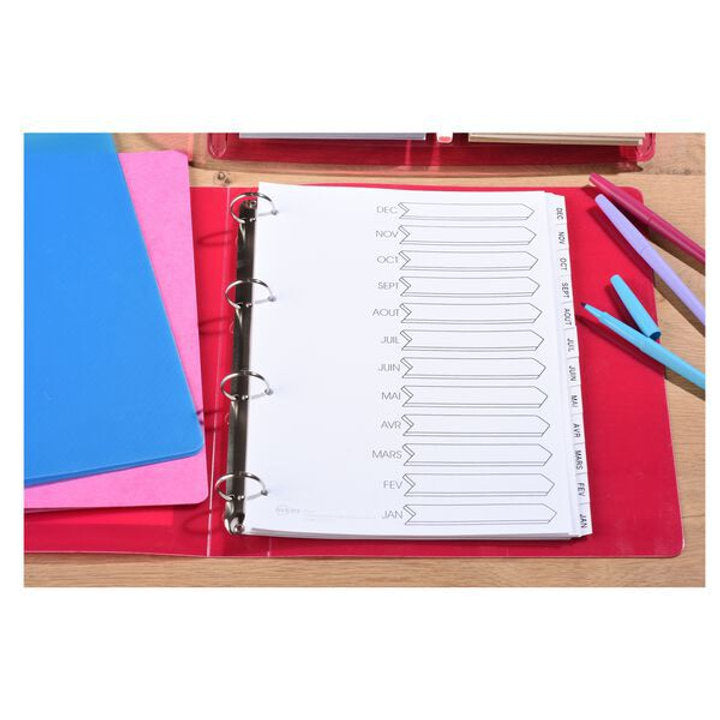 Separatoare A4, Avery, 12 bucati/set, lunile anului, Jan-Dec