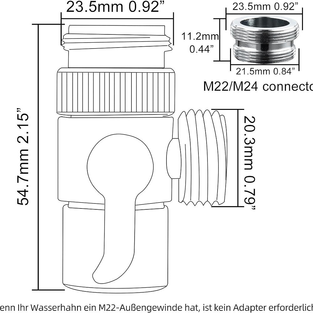 Deviator robinet M22,M24, Tecmolog SBA021