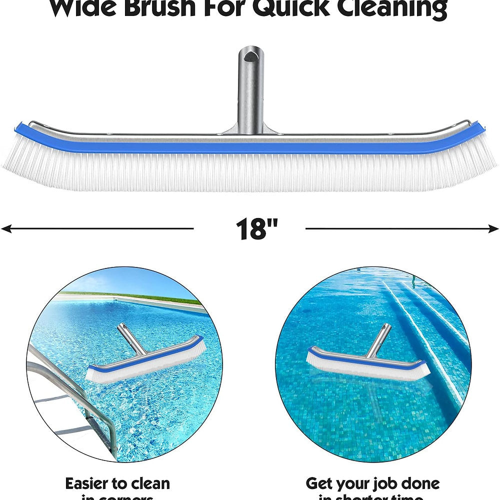 Perie curatare piscina, curbata 43cm, coada 140cm
