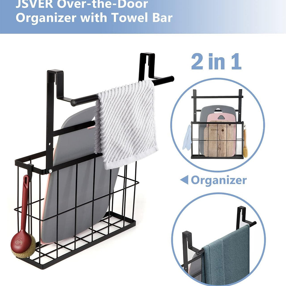 Coș pentru dulap, JSVER, suport pentru prosoape organizator dulap chiuvetă-negru