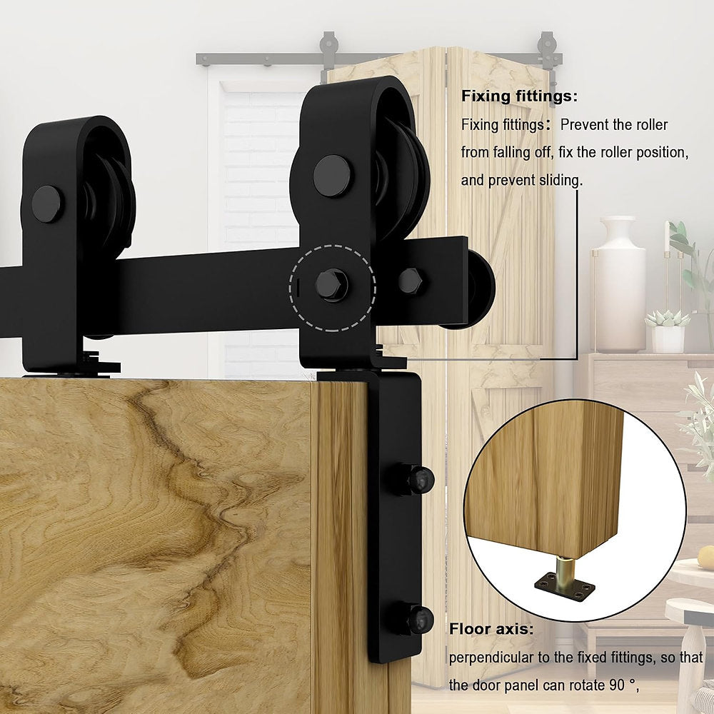 Kit de montare usi pliabile, mecanism usa plianta, 92 cm, Qinaixqm