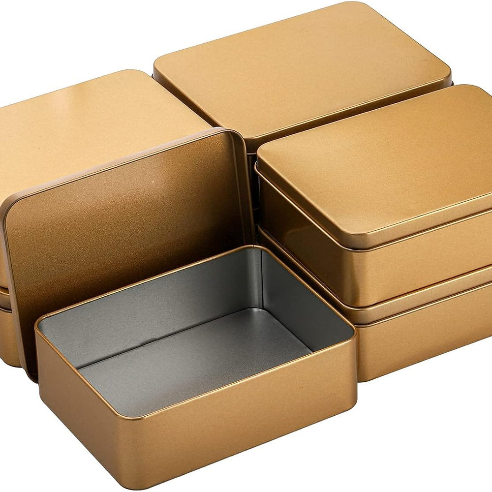 Cutii metalice cu capac, sortare, depozitare,cadou, craft,16 bucati, auriu