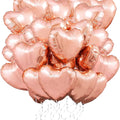 Baloane decorative folie, inimioara, 45cm, pachet de 25, roz