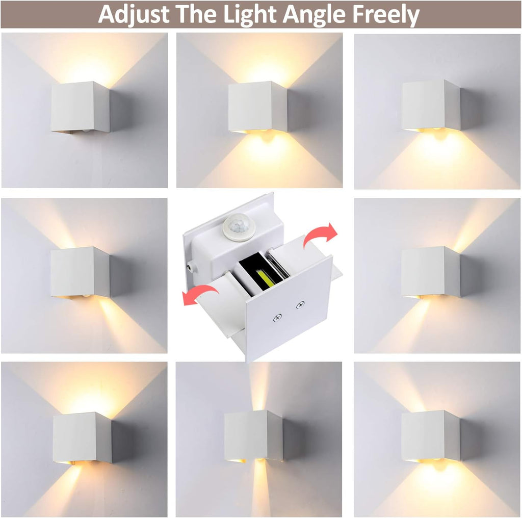 Aplica led interior exterior cu senzor, reglabil, 12W, IP67