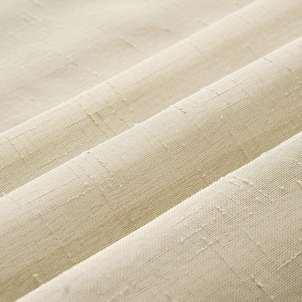 Perdele cu bandă voal, Miulee, 4 opțiuni de fixare, set 2 , 132 x 160cm, bej