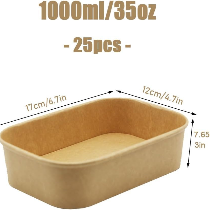 Cutii de carton, rezistente la apa, recipient takeaway 12x17x7.5cm