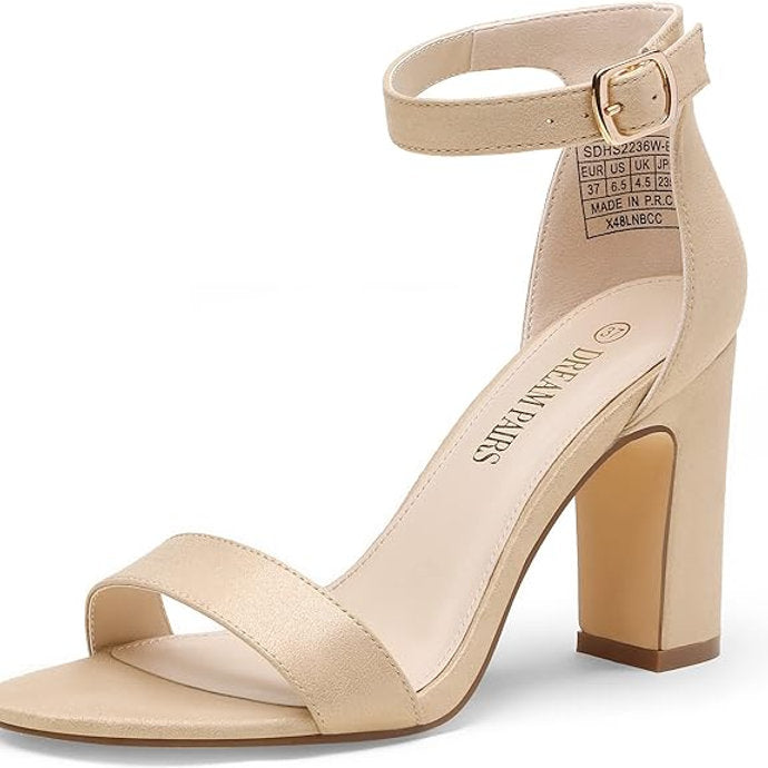 Sandale de damă cu toc, Dream Pairs, Maro, 40