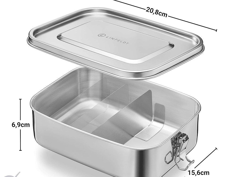Cutie pranz, camping,picnic, compartimentata, 1.4 litri, inox, premium