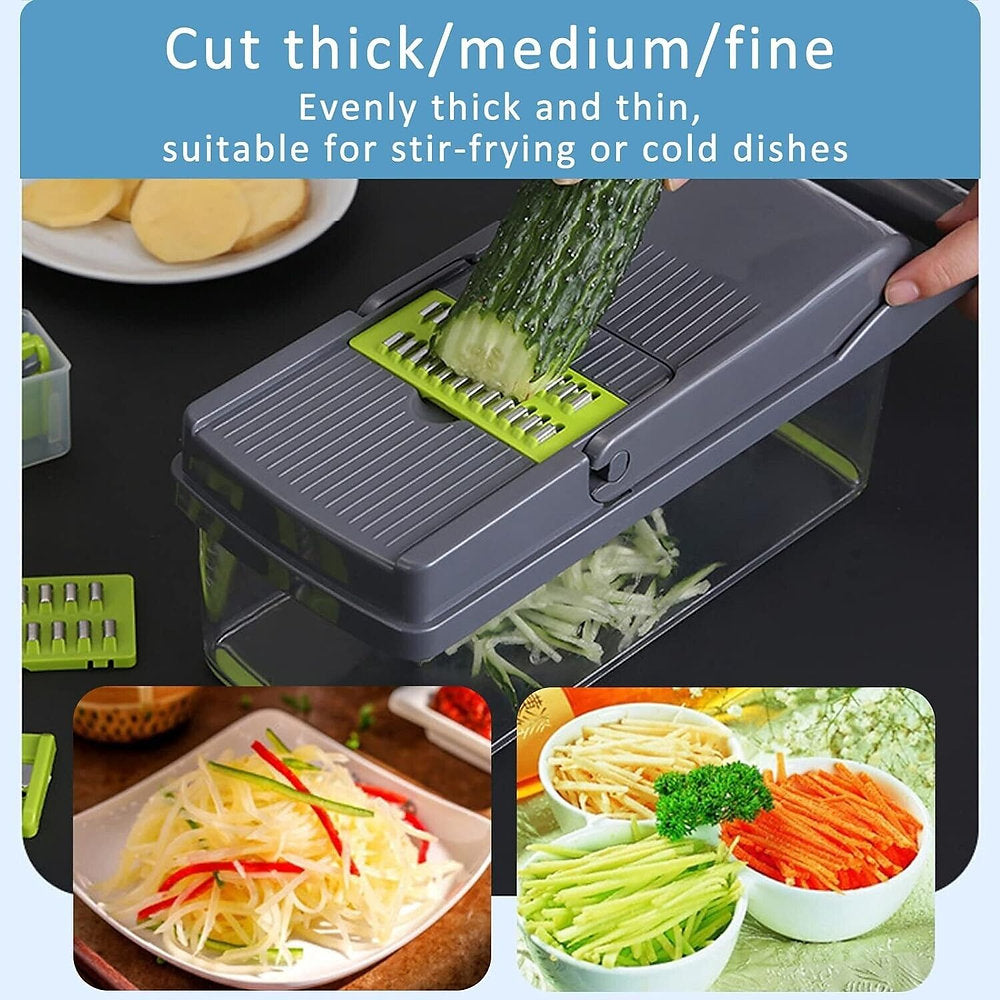 Feliator, taietor fructe, vegetale, OLIYA, 12in1, multifunctional