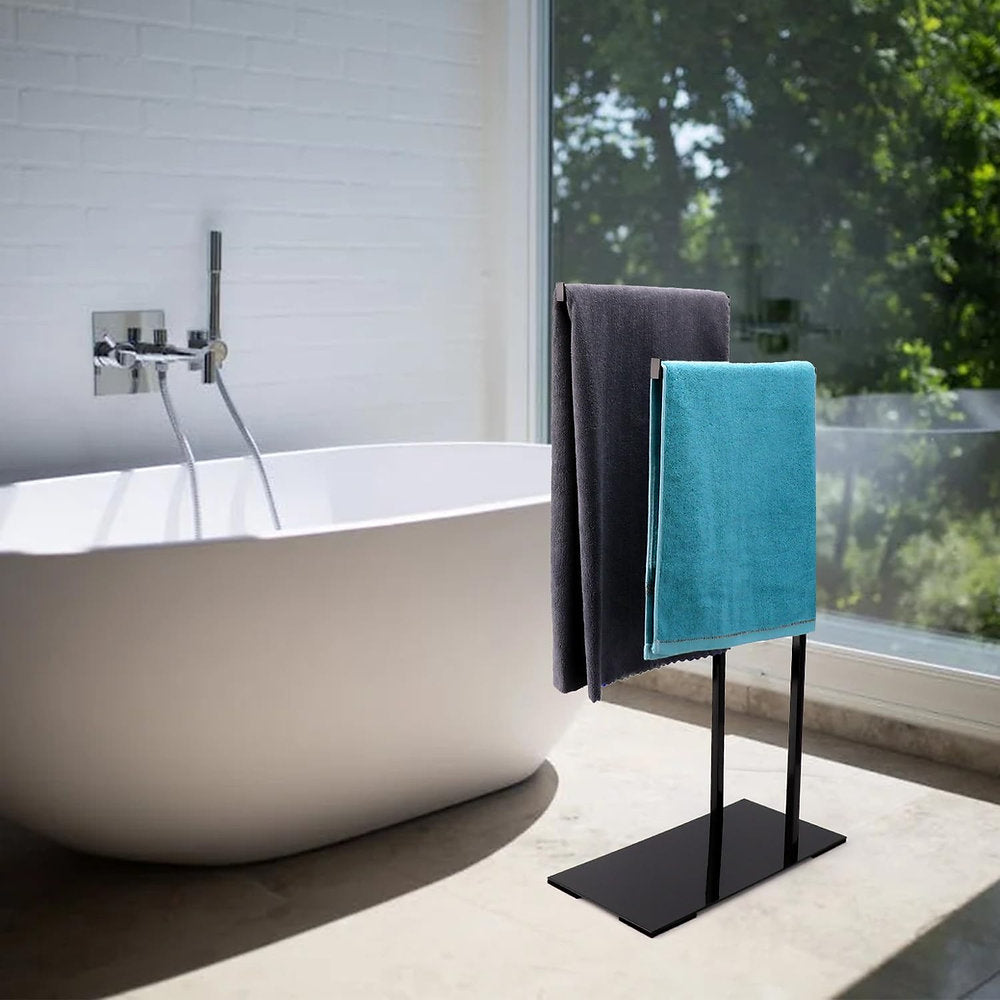 Suport prosoape pe stand, 81cm, negru