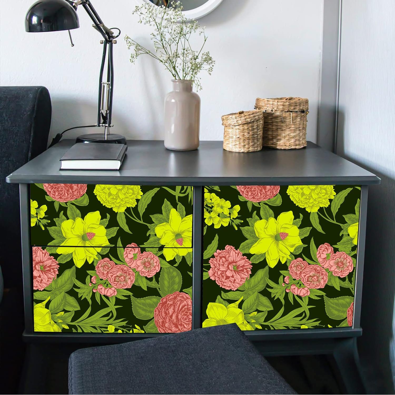 Tapet autoadeziv, Paahryi, 40cm x 6m, flori, multicolor