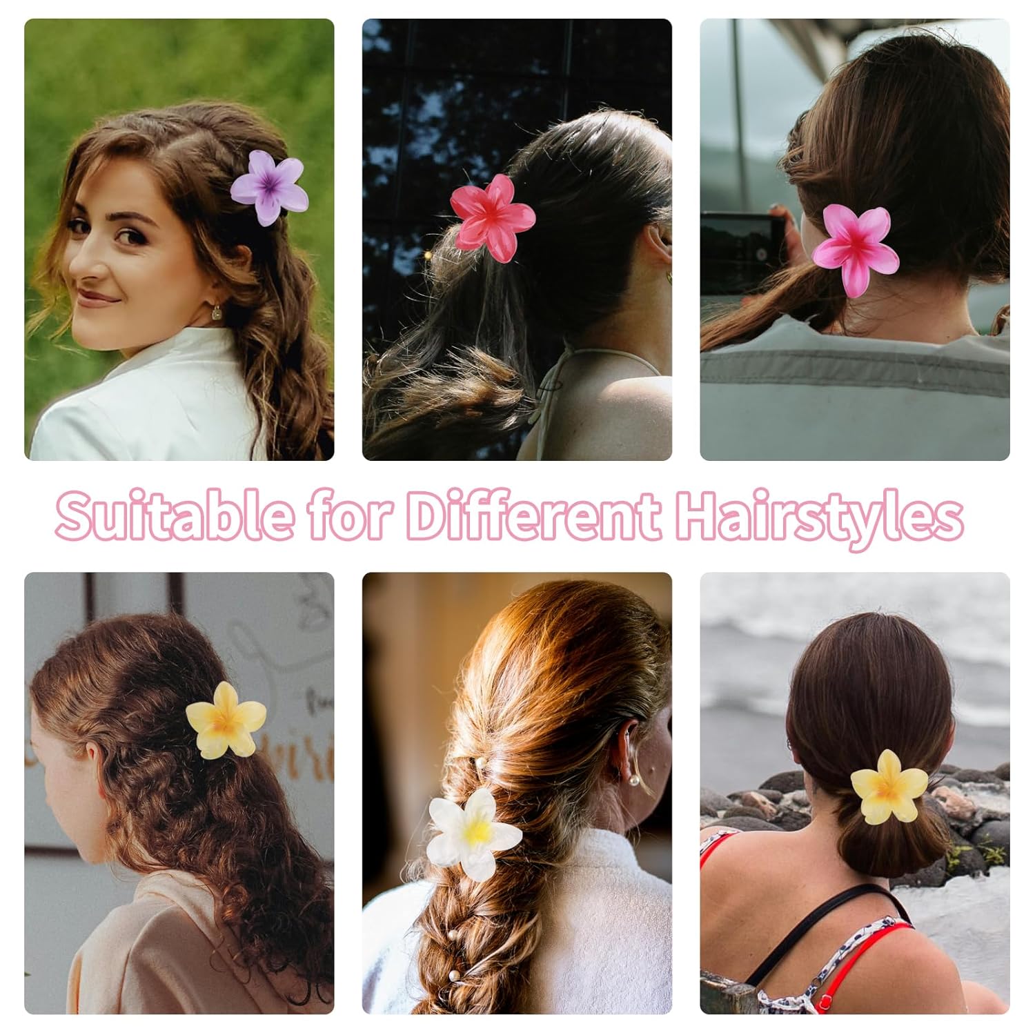 Agrafe, Cleme de par, Fineasy, plastic, diferite culori, cadou, set de 8